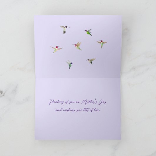 Hummingbird Moederdag Card Kaart (Binnen)