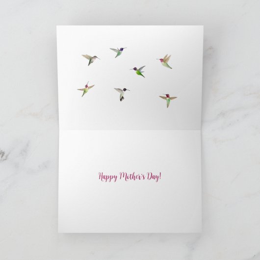 Hummingbird Moederdag Card Kaart (Binnen)