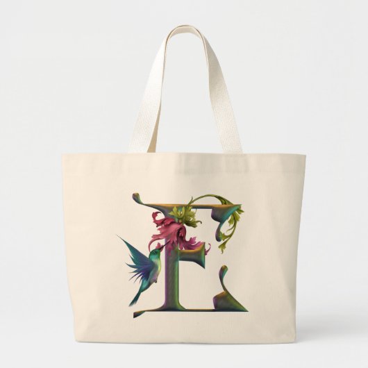 Hummingbird Monogram E Grote Tote Bag (Voorkant)