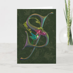 Hummingbird Monogram S Notitiekaartje