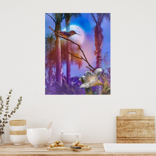HUMMINGBIRD MOONLIGHT OASIS POSTER (Keuken)