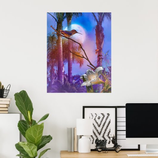 HUMMINGBIRD MOONLIGHT OASIS POSTER (Thuiskantoor)