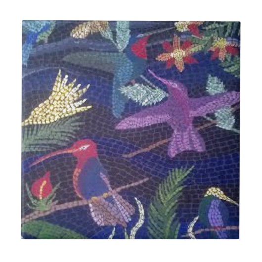 Hummingbird Mosaic original art Tegeltje (Voorkant)