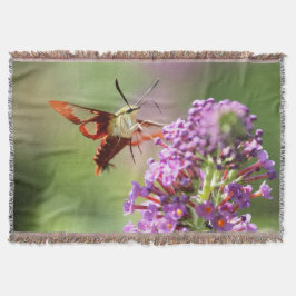 Hummingbird Moth on a Butterfly Struik Deken