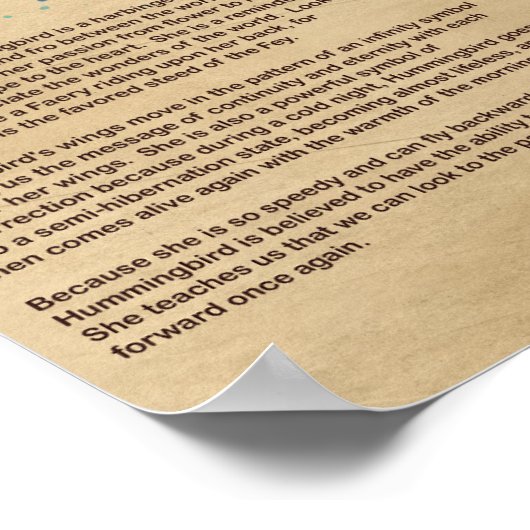 HUMMINGBIRD MYTHOLOGY POSTER (Hoek)