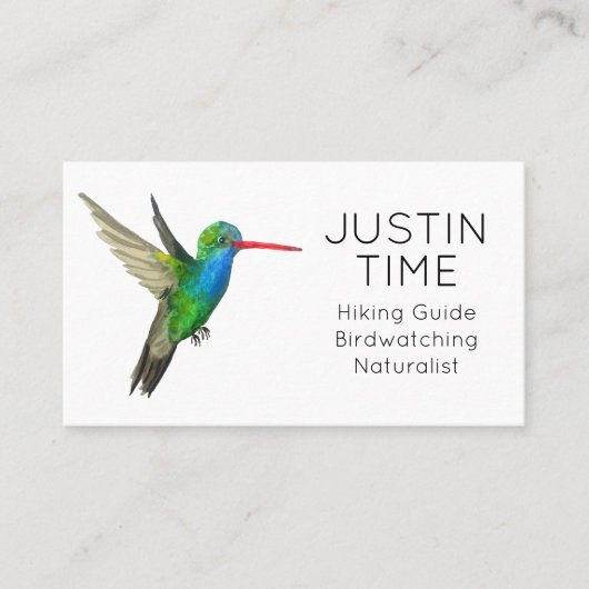 Hummingbird Naturalist Guide Birdwatch Hiking Visitekaartje (Voorkant)