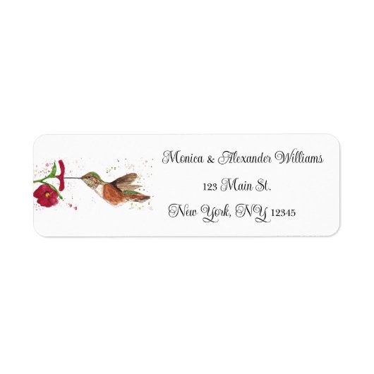 Hummingbird Natuur Waterverf Return Address Label (Voorkant)