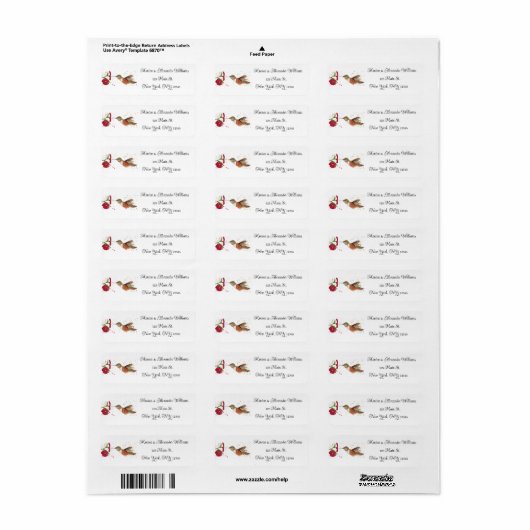 Hummingbird Natuur Waterverf Return Address Label (Full Sheet)
