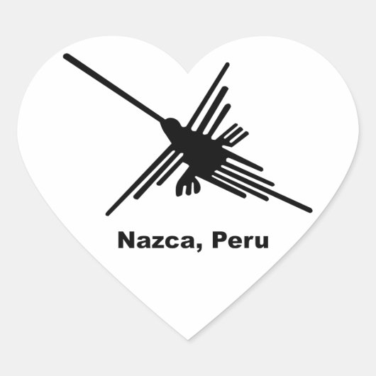 Hummingbird Nazca, Peru Hart Sticker (Voorkant)