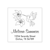 Hummingbird Near Flowers Adres Rubberstempel (Afrduk)