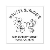 Hummingbird near Flowers Arch Address Zelfinktende Stempel (Design)