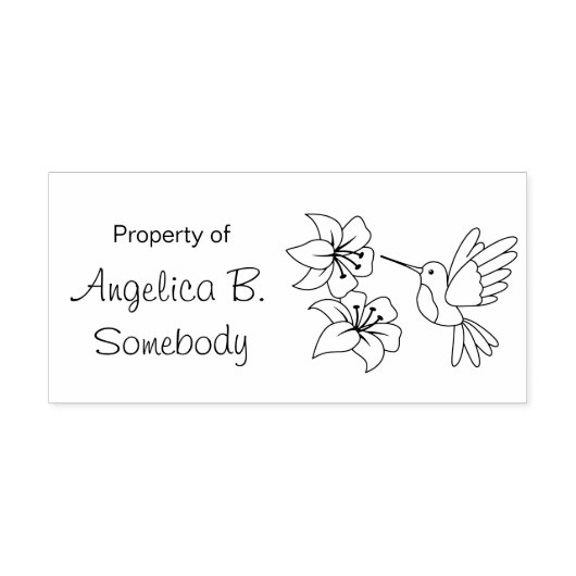 Hummingbird near Flowers - Bookplate Rubberstempel (Afrduk)