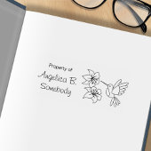 Hummingbird near Flowers - Bookplate Rubberstempel