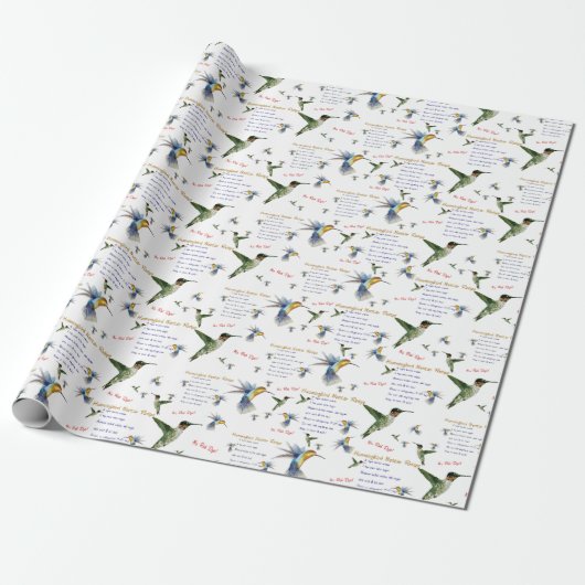 Hummingbird Nectar Recipe Gift Wrap Cadeaupapier (Uitgerold)