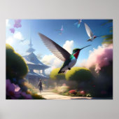 Hummingbird neemt vlucht Poster (Voorkant)