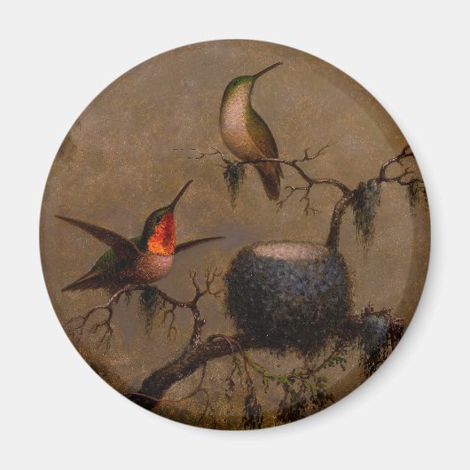 Hummingbird neest Victoriaans hekschilderij Magneet (Voorkant)
