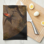 Hummingbird neest Victoriaans hekschilderij Theedoek (Quarter Fold)