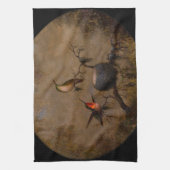 Hummingbird neest Victoriaans hekschilderij Theedoek (Verticaal)