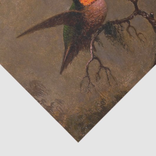 Hummingbird neest Victoriaans hekschilderij Tissuepapier (Detail)