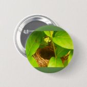 Hummingbird Nest Nestled in Honeysuckles Button (Voorkant /achterkant)