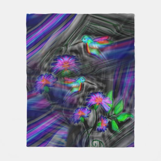 Hummingbird Night Flight Fleece Deken (Voorkant)