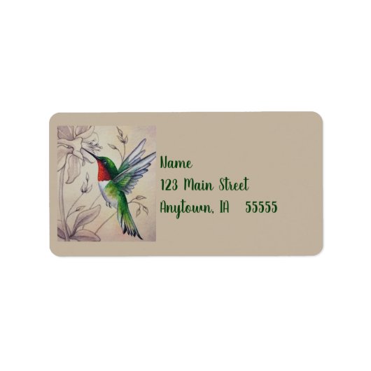  Hummingbird No. 6 Waterverf Art Label (Voorkant)