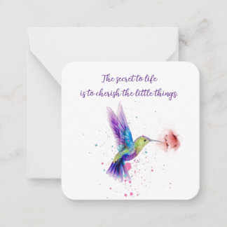 Hummingbird notecard 2.5 x 2.5 notitiekaartje