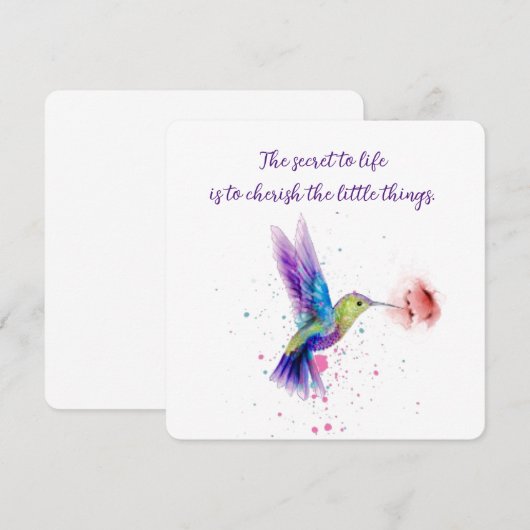 Hummingbird notecard 5x5 notitiekaartje (Voorkant / Achterkant)