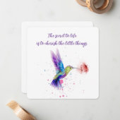 Hummingbird notecard 5x5 notitiekaartje (Voorkant / Achterkant in situ)