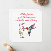 Hummingbird notecard 5x5 notitiekaartje (Voorkant / Achterkant in situ)