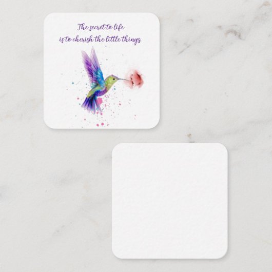 Hummingbird notecard notitiekaartje (Voorkant / Achterkant)