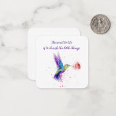 Hummingbird notecard notitiekaartje (Voorkant / Achterkant in situ)