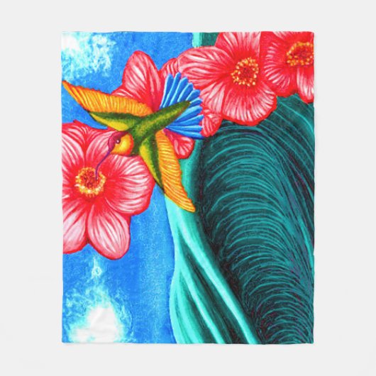 Hummingbird Ocean Fleece Deken (Voorkant)
