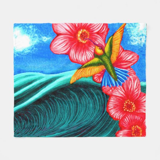 Hummingbird Ocean Fleece Deken (Voorkant (Horizontaal))