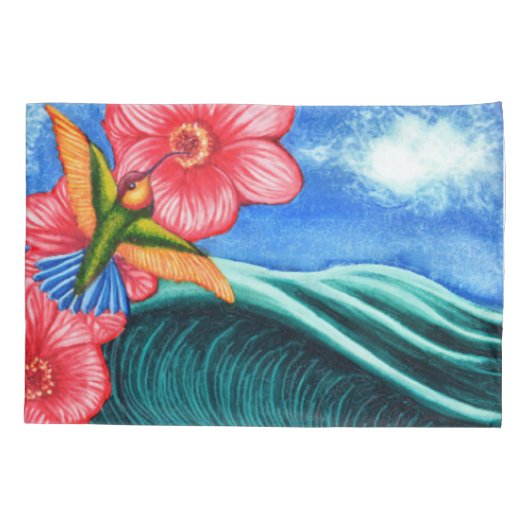 Hummingbird Ocean Kussensloop (Achterkant)