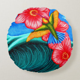 Hummingbird Ocean Rond Kussen