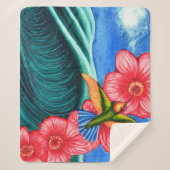 Hummingbird Ocean Sherpa Deken (Voorkant)