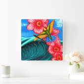 Hummingbird Ocean Vierkante Klok (Huis)