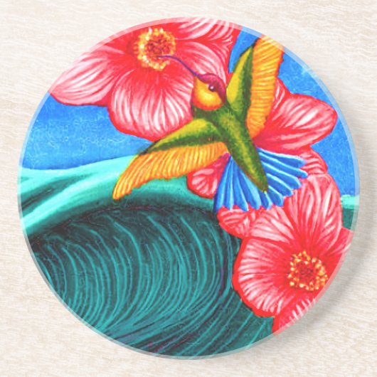 Hummingbird Ocean Zandsteen Onderzetter (Voorkant)