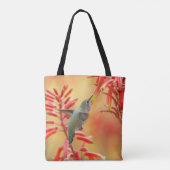 Hummingbird omringd door rode yucca tote bag (Achterkant)