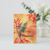 Hummingbird omringd door yucca, prettige kerst feestdagenkaart (Staand voorkant)