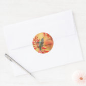Hummingbird omringd door yucca, prettige kerst ronde sticker (Envelop)