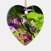 Hummingbird on Hummingbird Mint Keramisch Ornament (Rechts)