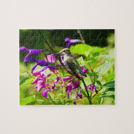 Hummingbird on Hummingbird Mint Legpuzzel (Horizontaal)
