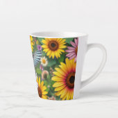 Hummingbird onder Flowers Latte Mok (Rechts)