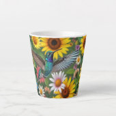 Hummingbird onder Flowers Latte Mok (Voorkant)