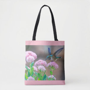 Hummingbird onder Flowers Tote Bag