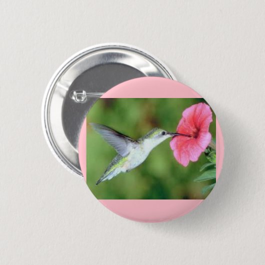 Hummingbird op een ronde Button (Voorkant /achterkant)