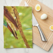 Hummingbird op evergreen theedoek (Quarter Fold)