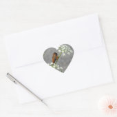 Hummingbird op koninginnenbloem hart sticker (Envelop)